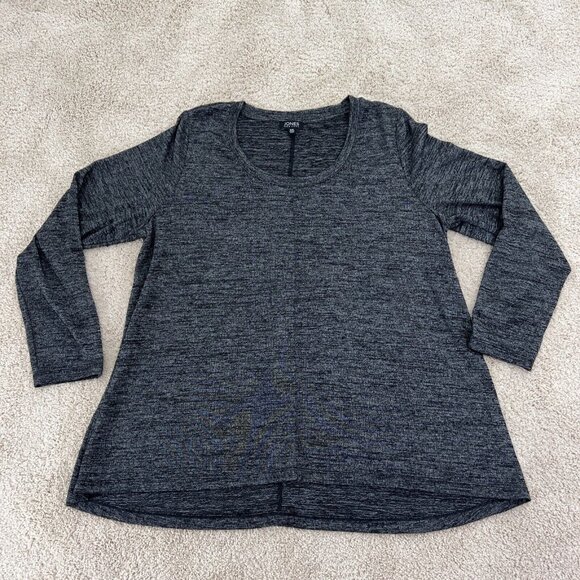 Jones New York Womans Sweater 2XL XXL Pullover Shirt knit Gray Tunic Long Sleeve - Picture 5 of 9